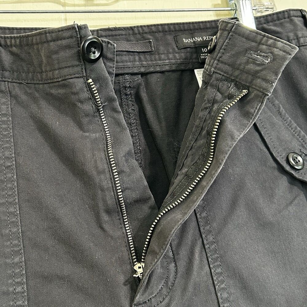 Banana Republic Women Barrel Pant Size 10 Dark Gray High Rise Tapered Pants - Picture 6 of 14